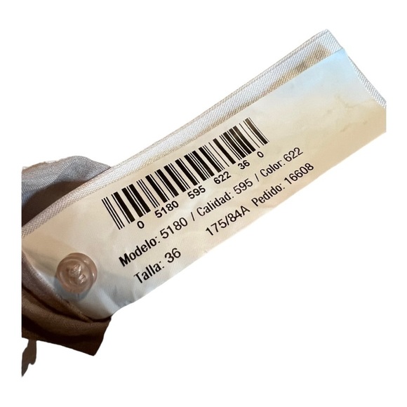 Massimo Dutti Silk Blend Taupe Beaded Split Neck Pullover Peasant Blouse XS - Picture 7 of 16